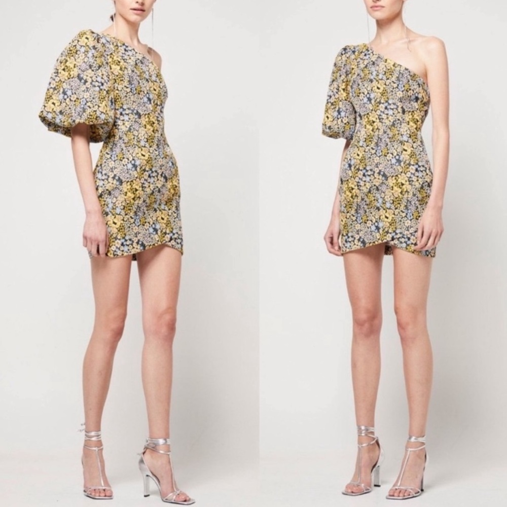 Atoir Dare to Love Jacquard One Shoulder Mini Dress